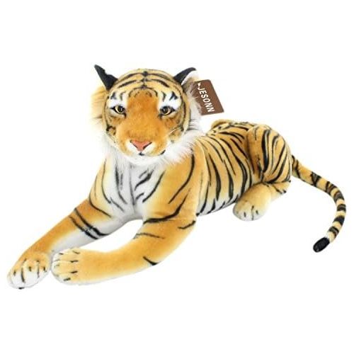  JESONN Realistic Soft Stuffed Animals Plush Toy Tiger Beige for Kids Gifts,18.9 or 48CM,1PC