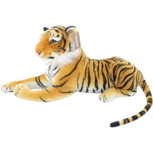  JESONN Realistic Soft Stuffed Animals Plush Toy Tiger Beige for Kids Gifts,18.9 or 48CM,1PC