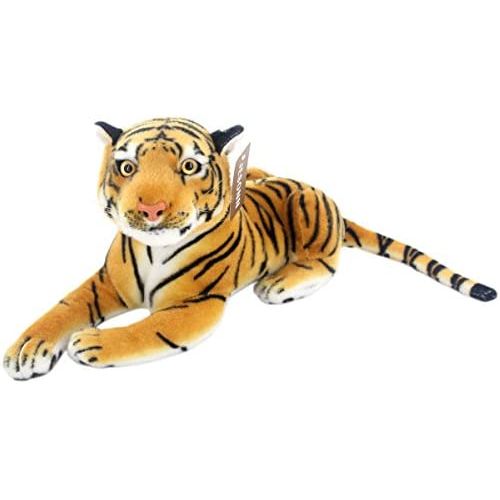  JESONN Realistic Stuffed Animals Soft Plush Toy Tiger Beige for Kids Birthday Gifts,13.5 or 35CM,1PC
