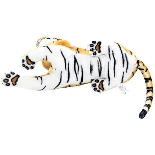  JESONN Realistic Stuffed Animals Soft Plush Toy Tiger Beige for Kids Birthday Gifts,13.5 or 35CM,1PC