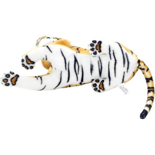  JESONN Realistic Stuffed Animals Soft Plush Toy Tiger Beige for Kids Birthday Gifts,13.5 or 35CM,1PC