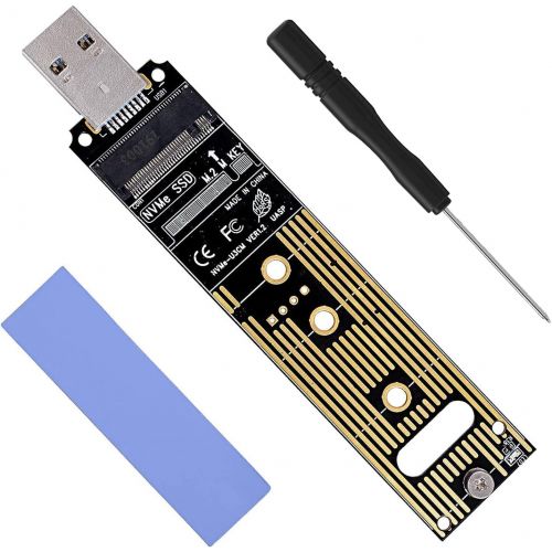  JESOT NVMe to USB Adapter, M.2 SSD to USB 3.1 Type A Card, M.2 PCIe Based M Key Hard Drive Converter Reader as Portable SSD 10 Gbps USB 3.1 Gen 2 Bridge Chip Support Windows XP 7 8 10, M