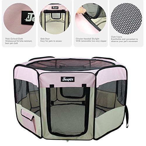  JESPET Jespet Pet Dog Playpens 45&61 Portable Soft Dog Exercise Pen Kennel with Carry Bag for Puppy Cats Kittens Rabbits