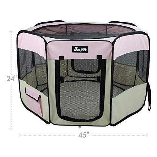  JESPET Jespet Pet Dog Playpens 45&61 Portable Soft Dog Exercise Pen Kennel with Carry Bag for Puppy Cats Kittens Rabbits