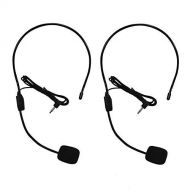 [아마존베스트]JETEHO Set of 2 Headset Microphone, Flexible Wired Boom for Voice Amplifier,Teachers, Speakers, Coaches, Presentations, Seniors and More, Black