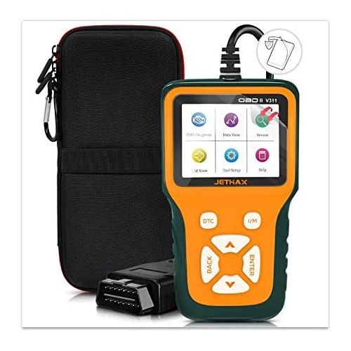  JETHAX Handheld OBD2 Scanner, Car Fault Code Reader Diagnostic Scan Tool Compatible with All Vehicles 1996 and Newer, Check I/M Readiness, 02 Sensor, EVAP Systems