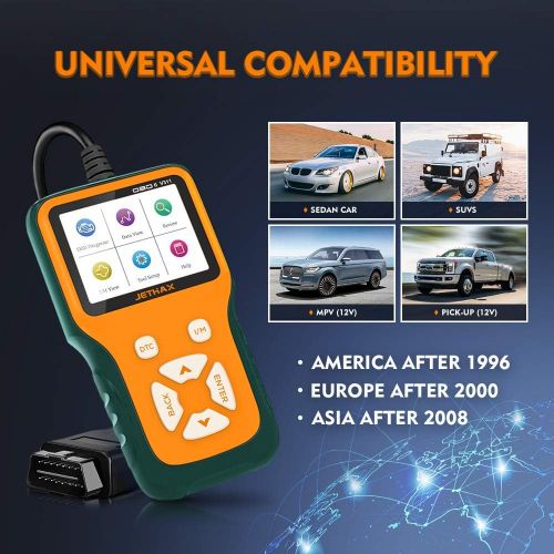  JETHAX Handheld OBD2 Scanner, Car Fault Code Reader Diagnostic Scan Tool Compatible with All Vehicles 1996 and Newer, Check I/M Readiness, 02 Sensor, EVAP Systems