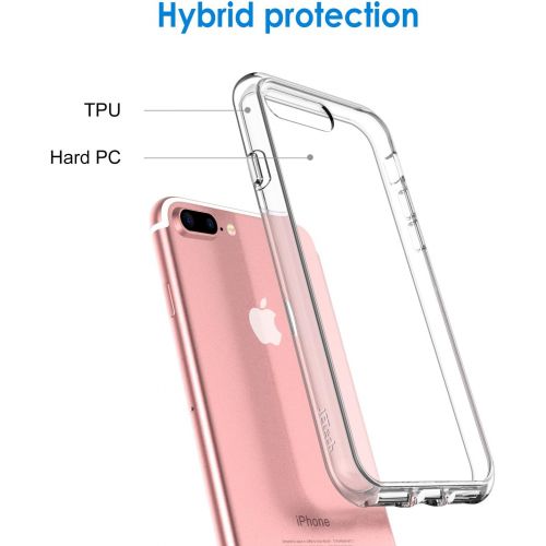  [아마존베스트]JETech Case for Apple iPhone 8 Plus and iPhone 7 Plus 5.5-Inch, Shock-Absorption Bumper Cover, Anti-Scratch Clear Back (HD Clear)