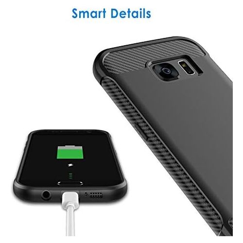  [아마존베스트]JETech Case for Samsung Galaxy S7 Protective Cover with Shock-Absorption and Carbon Fiber Design (Black)