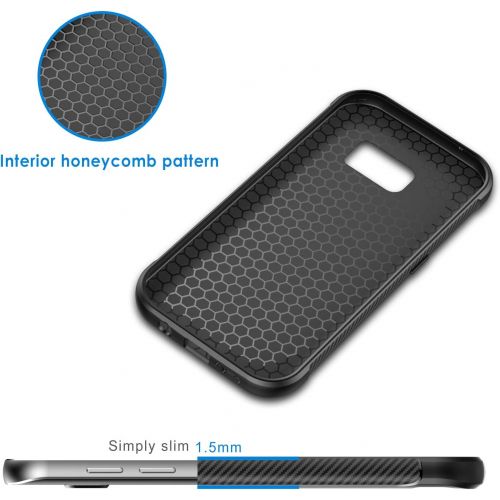  [아마존베스트]JETech Case for Samsung Galaxy S7 Protective Cover with Shock-Absorption and Carbon Fiber Design (Black)
