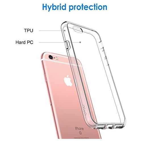  [아마존베스트]JETech Case for Apple iPhone 6 Plus and iPhone 6s Plus 5.5-Inch, Shock-Absorption Bumper Cover, Anti-Scratch Clear Back, HD Clear