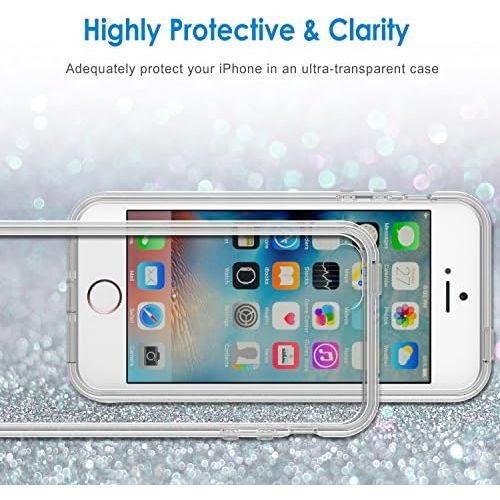  [아마존베스트]JETech Case for Apple iPhone SE 5S 5, Shock-Absorption Bumper Cover, Anti-Scratch Clear Back, Crystal Clear