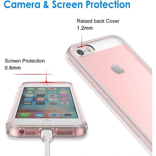  [아마존베스트]JETech Case for Apple iPhone SE 5S 5, Shock-Absorption Bumper Cover, Anti-Scratch Clear Back, Crystal Clear