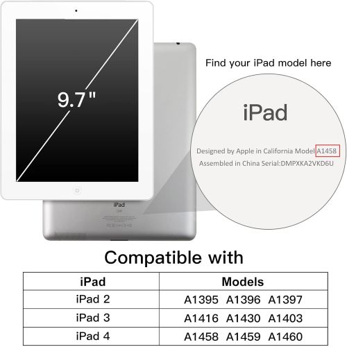  [아마존베스트]JETech Case for iPad 2 3 4 (Old Model), Smart Cover with Auto Sleep/Wake, Black