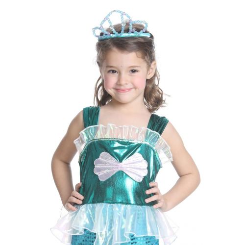  JFEELE Little Mermaid Dress for Girls Turquoise - Fairy Sequins Mermaid Costume Outfit