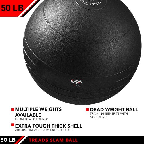  j/fit Dead Weight Slam Ball for Strength & Conditioning WODs, Plyometric and Core Training, and Cardio Workouts - Available in Many Weights and Styles