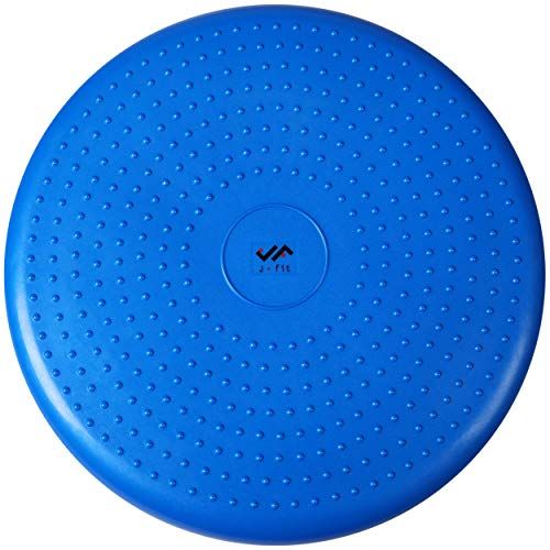  j/fit Inflatable Balance & Stability Disc: 13 Large Yoga Wobble Cushion Trainer with Pump - Core Fitness & Workout Equipment Discs for Home - Office Chair, Ankle Strength Training