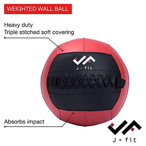  [아마존베스트]JFIT Wall Medicine Ball - 10 Weight Options 4lb - 30lb - Workout Cardio Core - Durable Wall Balls for TRX Stretching Crossfit Gym