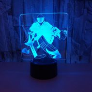 JFSJDF Ice Hockey 3D Night Light Acrylic USB Colorful Mood Lights Remote Touch Atmosphere Lamp Mood Light Table 3D Illusion Lamp