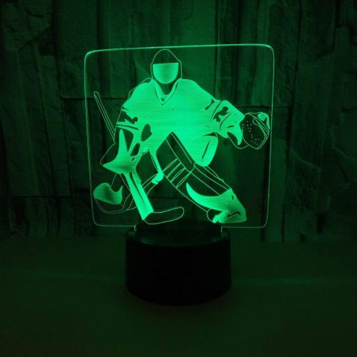  JFSJDF Ice Hockey 3D Night Light Acrylic USB Colorful Mood Lights Remote Touch Atmosphere Lamp Mood Light Table 3D Illusion Lamp
