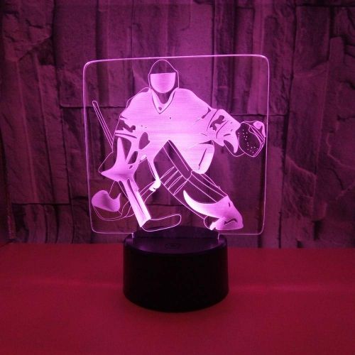  JFSJDF Ice Hockey 3D Night Light Acrylic USB Colorful Mood Lights Remote Touch Atmosphere Lamp Mood Light Table 3D Illusion Lamp