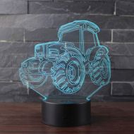 JFSJDF Farm Tractors Theme 3D Lamp Led Night Light 7 Color Change Touch Mood Lamp Christmas Present