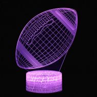 JFSJDF Rugby Theme 3D Lamp Led Night Light 7 Color Change Touch Mood Lamp Christmas Present