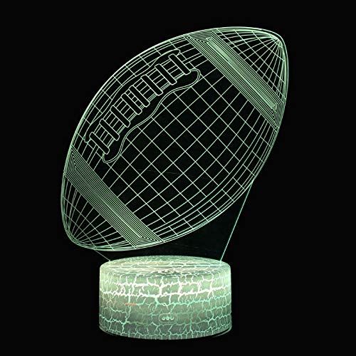  JFSJDF Rugby Theme 3D Lamp Led Night Light 7 Color Change Touch Mood Lamp Christmas Present