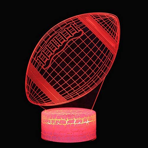  JFSJDF Rugby Theme 3D Lamp Led Night Light 7 Color Change Touch Mood Lamp Christmas Present