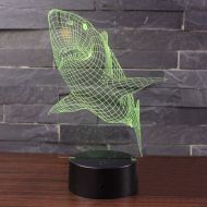 JFSJDF Shark Theme 3D Lamp Led Night Light 7 Color Change Touch Mood Lamp Christmas Present
