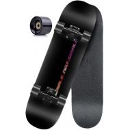 JH Four-Wheeled Skateboard 31 Inches/80cm for Beginners, Children and Above Adults, Professional Street Style (Black Knight) Double Tilt Scooter