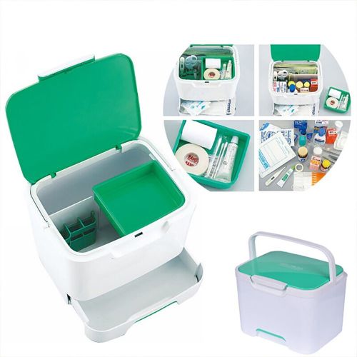  JH- Portable First Aid Kit Large with Handle 2 Layer Household, Travel Home Medicine Box, Large Capacity First...
