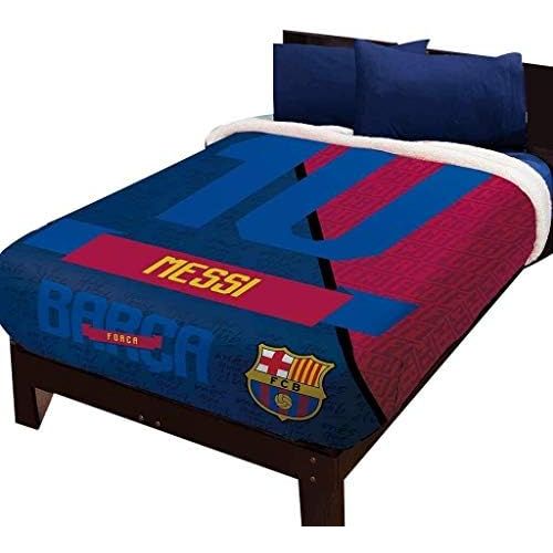  JHF BARCELONA MESSI FC FOOTBALL CLUB OFFICIAL LICENSED FUZZY FLEECE BLANKET TWINFULLQUEEN