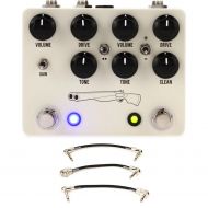 JHS Double Barrel V4 2-in-1 Dual Overdrive Pedal with Patch Cables