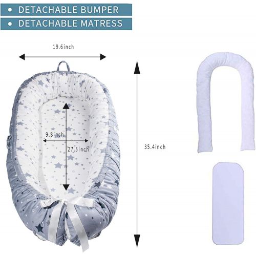  [아마존베스트]JHion Baby Lounger, Portable Super Soft and Breathable Newborn Infant Bassinet, Newborn Cocoon Snuggle Bed