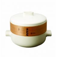 JIA Inc. Steamer Set Large Set (Ceramic Steamer Pot and Lid + Cedar Wood Basket)