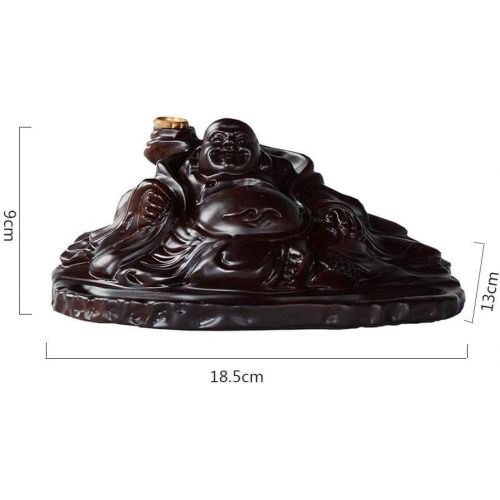  JIAHE115 Individual aromatherapy stove Incense Burner Zen Wood Carving Craft Ebony Backflow Incense Creative Personality Indoor Air Purification Ornament Ornaments (size: 18.5913CM) Furnitu