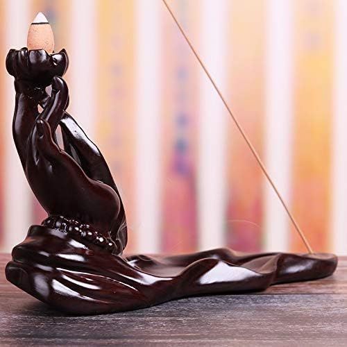  JIAHE115 Individual aromatherapy stove Incense Burner Zen Wood Carving Craft Ebony Backflow Incense Creative Personality Indoor Air Purification Ornament Ornaments (size: 24147CM) Furniture