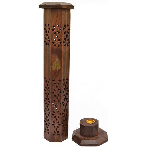  JIAHE115 Individual aromatherapy stove Incense Burner Zen Wood Carving Craftssheesham Wood Creative Personality Indoor Air Purification Ornament Ornaments (size: 31 Cm Bottom 7.5 X 7.5 Cm)