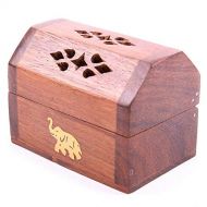 JIAHE115 Individual aromatherapy stove Ceramic Creative Solid Wood Elephant Inlaid Mini aromatherapy Furnace Sandalwood Agarwood Incense Burner Home Purification Air Decoration (size: 10 5