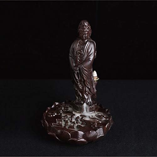  JIAHE115 Individual aromatherapy stove Incense Burner Zen Wood Carving Craft Ebony Backflow Incense Creative Personality Indoor Air Purification Decorative Crafts Ornaments (size: 2817CM) F