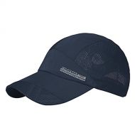 [아마존핫딜]JIAHG Herren Baseball Cap Sonnenhut schnell-trocknend Baseball Sonnen Sport Cap Baseballmuetze Faltbar, Leicht, Verstellbar, Baseballkappe fuer Draussen, Sport und Reisen