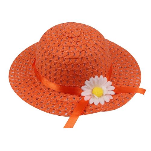  JIAKAI Girls Sunflower Straw Tea Party Hat Set (9 Pcs, Assorted Colors)