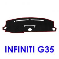 JIAKANUO Auto Car Dashboard Carpet Dash Board Cover Mat Fit Infiniti G35 2003-2006 (BLK-RED MR-058)