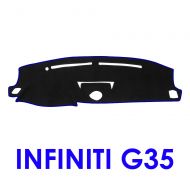 JIAKANUO Auto Car Dashboard Carpet Dash Board Cover Mat Fit Infiniti G35 2003-2006 (BLK-BLU MR-058)