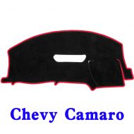 JIAKANUO Auto Car Dashboard Dash Board Cover Mat Fit Chevy Chevrolet Camaro 1997-2002(Camaro 97-02, Black-red)