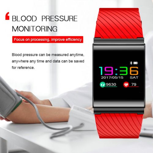  Smart Fitness Tracker,JIAMEIYI X9 Blood Pressure Oxygen Monitor Hear Real-Time Heart Rate Monitor IP67 Waterproof Color Display for IOS and Android (red)