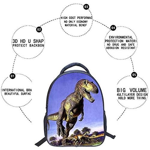  JIAN YA NA Baby Toddler Kids 3D Animals Cool Dinosaur Print Canvas Backpack Schoolbag Shoulder Bag for Kindergarten