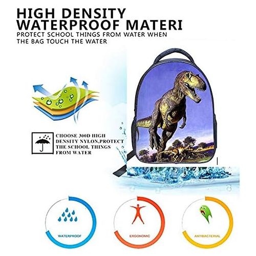  JIAN YA NA Baby Toddler Kids 3D Animals Cool Dinosaur Print Canvas Backpack Schoolbag Shoulder Bag for Kindergarten