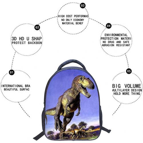  JIAN YA NA Baby Toddler Kids 3D Animals Cool Dinosaur Print Canvas Backpack Schoolbag Shoulder Bag for Kindergarten